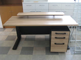 【USED】平机＆ワゴンセット　モニタースタンド付き　PLUS製　XF DESK TYPE-Lx（エックスエフ）　プラス　高知　【店舗販売品】