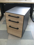 【USED】平机＆ワゴンセット　モニタースタンド付き　PLUS製　XF DESK TYPE-Lx（エックスエフ）　プラス　高知　【店舗販売品】