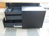 【USED】平机＆ワゴンセット　モニタースタンド付き　PLUS製　XF DESK TYPE-Lx（エックスエフ）　プラス　高知　【店舗販売品】
