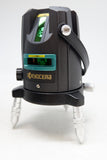ドット付グリーンレーザー墨出器（たち・水平） 京セラ DHLL200PG 受光器三脚セット未使用品