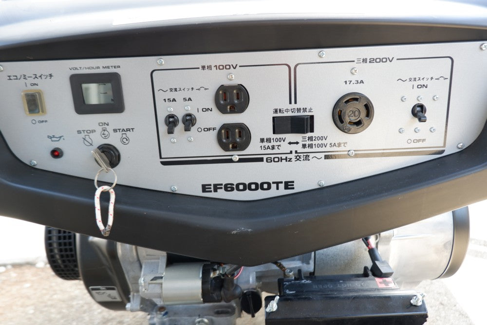 交流専用三相対応発電機 ヤマハ EF6000TE 60Hz 総運転時間5時間