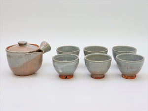 萩焼 急須 湯呑 湯冷 6杯 茶道具 茶器 アンティーク
